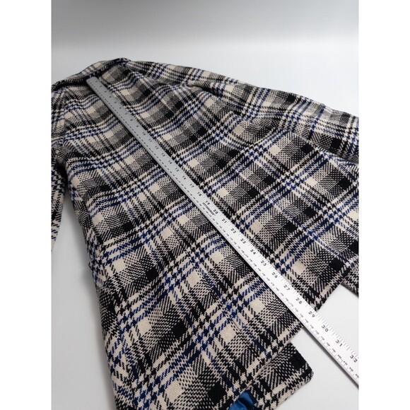 Guess Jeans Coat‎ Womens XS Plaid Black White Button Up Peacoat Wool Polyester - Picture 4 of 9